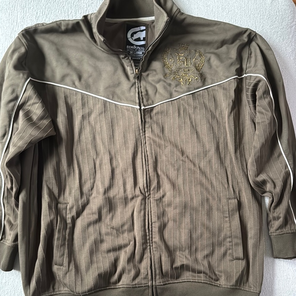 Ecko Unlimited Tan Jacket with Gold Embroidery